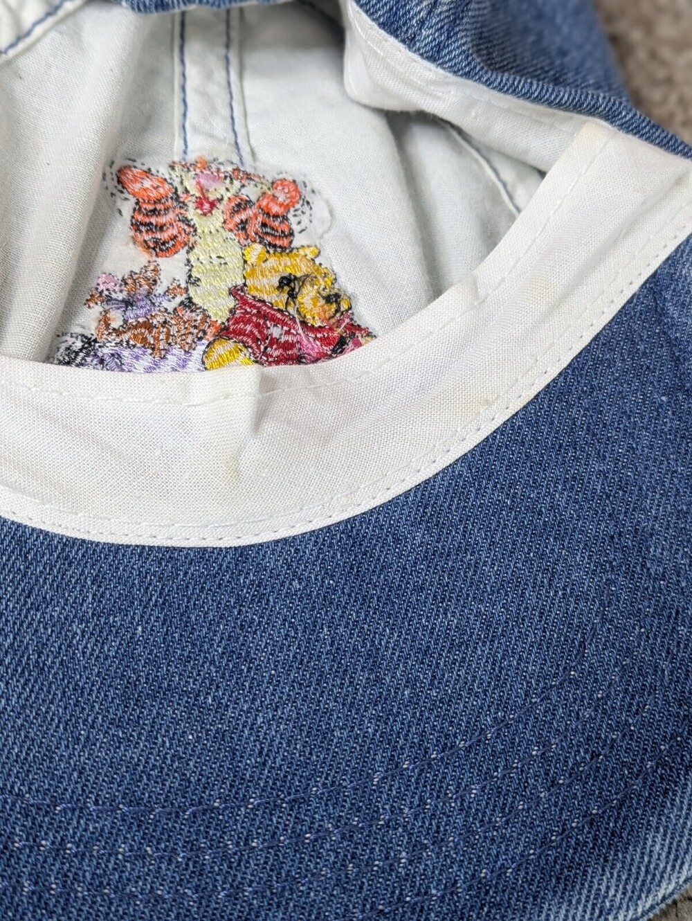 Disney Winnie the Pooh Vintage Fitted Denim Baseball Hat Girls Size 4 6X - Picture 6 of 9